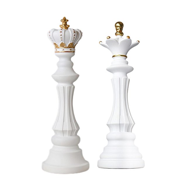 2x estatua de ajedrez sobre de ajedrez estatuilla piezas de ajedrez rey decoración regalos