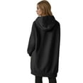 thumbnail image 3 of Resicozy Women's Zip Up Hoodies Plus Size Long Tunic Sweatshirt Casual Fashion Fall Jacket Coat with Pockets Black XL, 3 of 4
