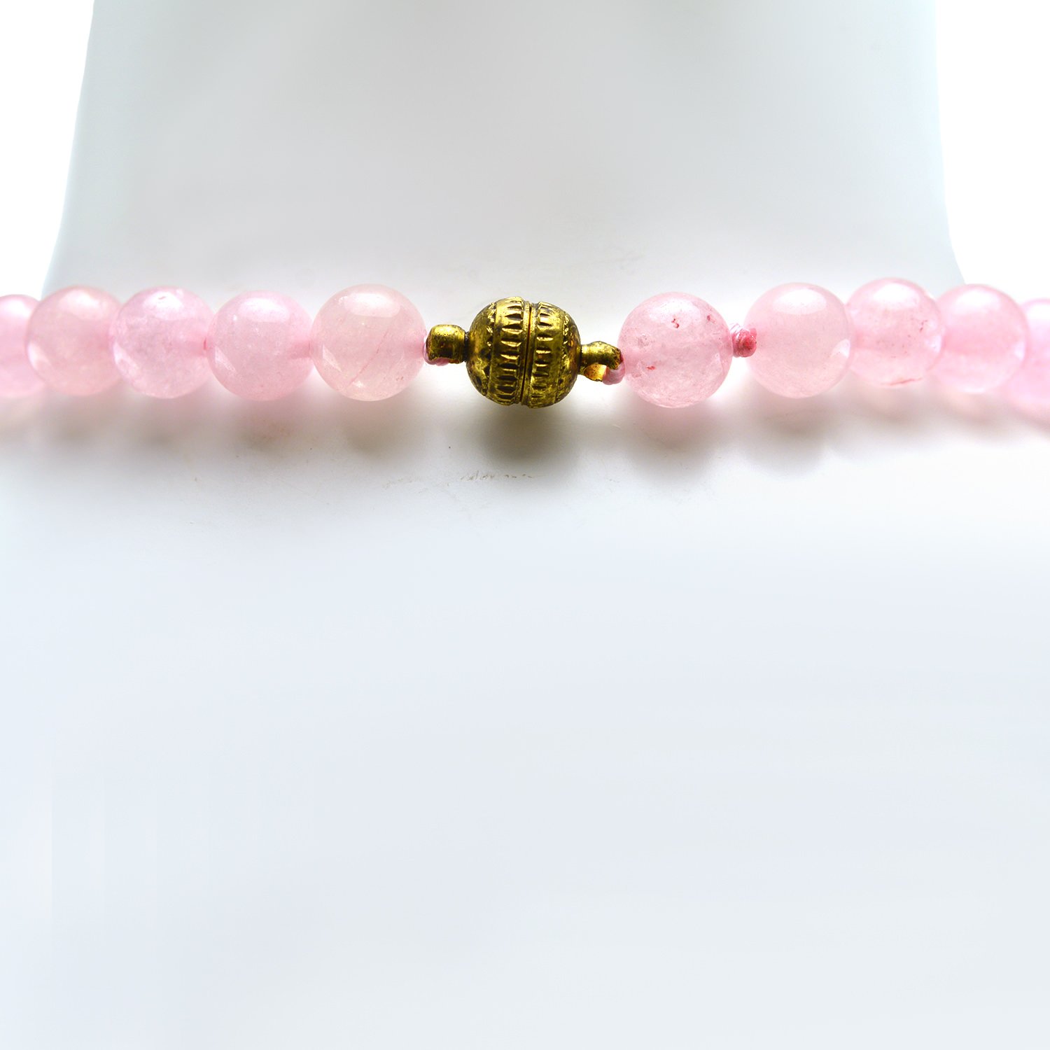 Blue Box Boutique Inc Rose Quartz Natural Stone Choker Necklace for Women, Teens