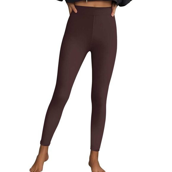 fatyb Leggings pour Femmes Taille Haute Extensibles Yoga Entraînement Pantalons Couleur Unie Décontractés Bas Fins pour la Course