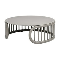 Harper 34.5" Indoor/Outdoor Modern Round Coffee Table, Geige Taupe Aluminum