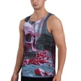 thumbnail image 2 of Hirioo Gothic Red Skull Cemetery for Men's Workout Tank Top Sleeveless Shirts Quick Dry for Men-4X-Large, 2 of 7