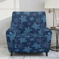 thumbnail image 2 of FOR U DESIGNS Turtle Blue Print Recliner Chair Covers with Arms, Wear-Resistan Recliner Couch Protector Stretch Living Room Armchair Cover Prevent Wear and Pet Hair, 2 of 8