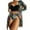 Black, variant on Womens 3 Piece Swimsuits Tropical Print Bikini Set with Kimono Beach Cover Ups with Chest Pad with Steel Bra Print Split Swimsuit Bikini Bathing Suit Orange