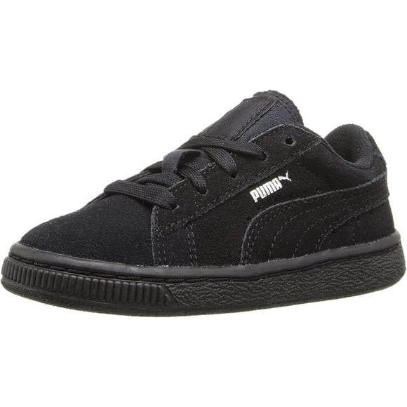 PUMA Boys' Suede PS Sneaker, Black Silver, 10.5 M US Little Kid