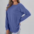 thumbnail image 5 of Breezora Women's Round Neck Comfort Top Soft Homewear Relaxed Fit Loungewear XXL Size Blue, 5 of 9