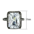 thumbnail image 2 of IP Black (Ion Plating) Stainless Steel Ring with AAA Grade CZ in Clear for Women Style TK3794 Size 6, 2 of 5