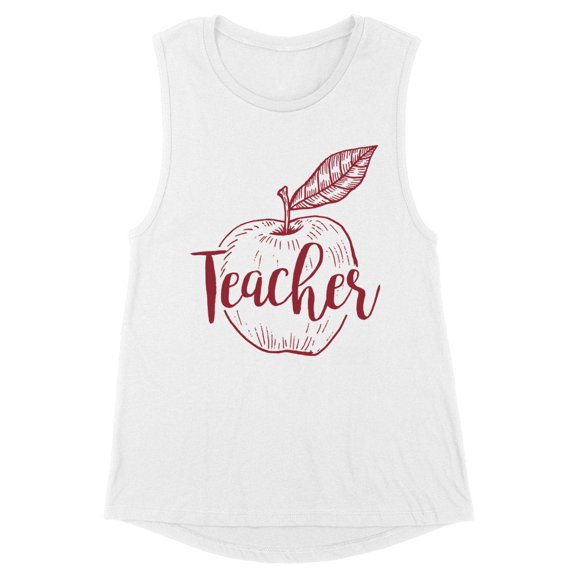 Teacher Apple Women's Muscle Tank Large White