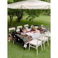 thumbnail image 3 of Outdoor Tablecloth with Umbrella Hole and Zipper, Black Christmas Rectangle Table Cloth 60x84 Inch Waterproof Tablecloth, Snowman Xmas Tree Ball Snowflake Winter Picnic Table Cover for Patio Camping, 3 of 7