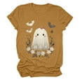 thumbnail image 5 of HCNTES Halloween Shirts for Women,Womens Fall Shirt Crew Neck Funny Ghost Graphic Tees Short Sleeve Thanksgiving Tops(XXL,A154-Yellow), 5 of 5