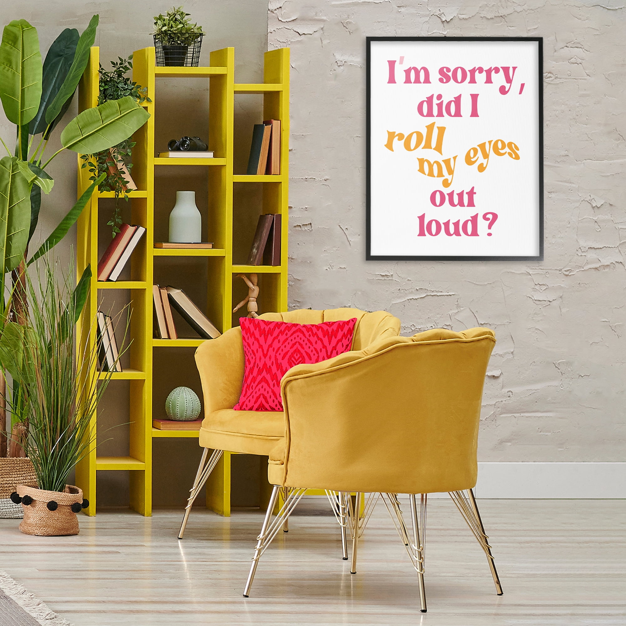 Stupell Industries Roll My Eyes Out Loud Typography Painting Black Framed Art Print Wall Art, 24 x 30
