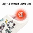 thumbnail image 5 of BERANMEY Cute Smile Cowboy Slippers for Women Perfect Soft Plush Comfy Warm Slip-On Western Boots Slippers fo Women Indoor Fluffy House Slippers for Women and Men Non-slip Fuzzy Flat Slides, 5 of 8