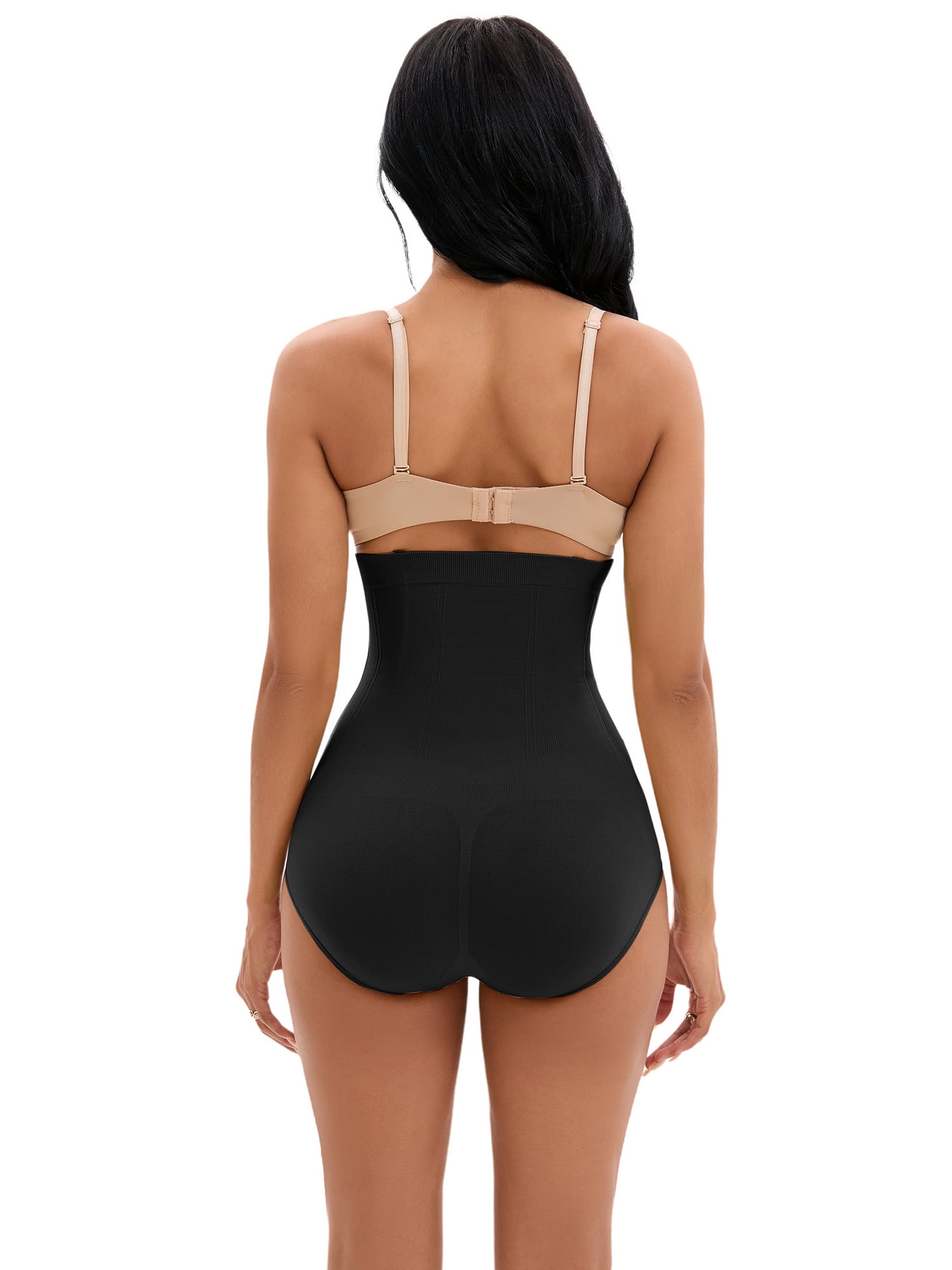 Unique Bargains Women's Front Hook Closure Briefs High Waist Shaperwear Panties S Black
