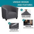 thumbnail image 4 of AIGIA Stretch Club Armchair Slipcover 1 Piece Barrel Tub Sofa Cover Furniture Protector Jacquard Couch Cover, 4 of 9