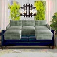 thumbnail image 3 of Modern Corduroy 3-Seater Couch 220×80×75cm with 2 Movable Footrests and Oversized Deep Seat, 3 of 13