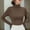 Coffee, variant on NominalSnug Women's Long Sleeve Turtleneck Shirts Slim Fitted Lightweight Base Layer Casual Tops