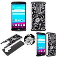 thumbnail image 1 of Hybrid White Flower Black Crystal Diamond for LG V10 VS990 Ultra Shock Proof Lightweight Case Drop Protective  TPU+PC Bling Case Shock Absorb Enhanced Bumper Dual Layer Designer Rhineston Shield, 1 of 2