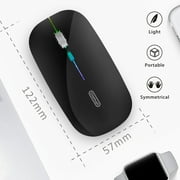 Uiosmuph Wireless Mouse LED Rechargeable Silent Computer Mouse with USB Receiver and Type C Adapter