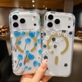 thumbnail image 5 of Case for iPhone 15, Ultra-Slim Floral Clear Phone Case Compatible with MagSafe, TPU+PC Shockproof Drop Protective Anti-Yellow Anti-Scratch Anti-Fingerprint Case for Women Ladies, E, 5 of 10