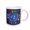 White, variant on 3drose, Images of United Nations Day Surrounded by Colored Handprints, 15oz Two-tone Black Mug