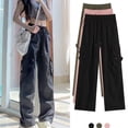 thumbnail image 4 of Cargo Pants Women Summer High Waist Wide Leg Straight Casual Sports Long Pants, 4 of 9