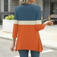 thumbnail image 4 of 3/4 Sleeve Tunic Tops for Women Loose Fit Dressy Casual Blouse Flowy Shirts to Wear with Leggings S-3XL, 4 of 5