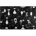 thumbnail image 3 of FREEAM Funny Cats Non Slip Area Rug for Living Dinning Room Bedroom Kitchen, (20 x 31 Inch), Black and White Nursery Rug Floor Carpet Yoga Mat, 3 of 6