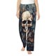 thumbnail image 1 of Fotbe Vintage Leaf Flower Skull Pantalones de Pijama para Mujer, Pantalones de Dormir, Pantalones Pj con Cordón y Bolsillos-X-Large, 1 of 6