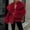 Red, variant on Women's Faux Fur Coat Long Sleeve Fluffy Jacket Open Front Furry Winter Warm Shaggy Short Coat Outwear Coats Red XXL