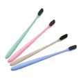 thumbnail image 1 of 4Pcs Soft Toothbrushes For Adults Bamboo Charcoal Wheat Straw Protect Gums, 1 of 8