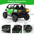 thumbnail image 6 of Ride On Dump Truck, 24V Ride On Car with Remote Control, Electric Dump Bed and Extra Shovel, Ride On Tractors Car with Music Player, Key Start for Safety, Gift for Kids, 6 of 8