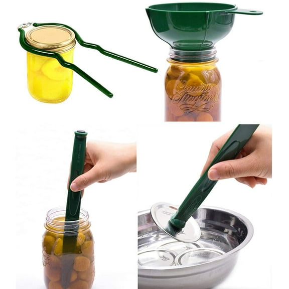 6PC Canning Supplies Kit, Stainless Steel Canning Tool Boxed Set, Portable Handheld Canning Supplies Starter Kit, Canning Essential Tools, Useful Bottle Opener Jar Opener Jar Wrench for Kitchen