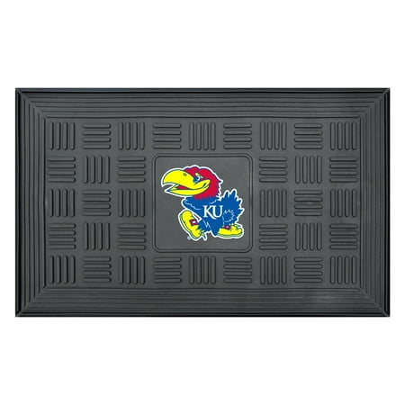 Kansas Jayhawks Mat - NCAA University of Kansas Jayhawks 3-D Team Medallion Vinyl Door Mat