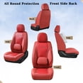 thumbnail image 2 of Coverado Car Seat Covers Full Set, Waterproof High-grade Leather Seat Protectors with Lumbar Support, Auto Cushions Universal Fit for Most Cars SUV Trucks, Red, 2 of 9
