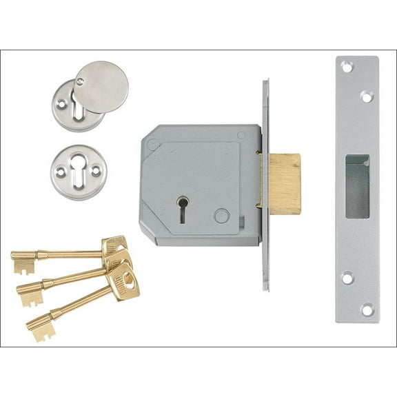 UNION - 3G114E 5 Lever Mortice Deadlock C-Series 80mm 3in Satin Chrome