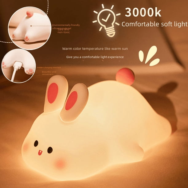 Luz de noche de silicona Luz de mascota panda Luz suave Protección para los ojos Control de voz Luz de noche