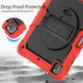 thumbnail image 7 of For iPad Pro 12.9 inch Case (2022/2021/2020/2018), 360 Rotating Shockproof Cover with Stand, Screen Protector, Shoulder Strap, Red, 7 of 7
