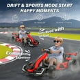 thumbnail image 4 of Funcid 24V 7AH Go Kart for Kids, 300W Powered Ride on Toys for 6+, Racing Go Kart with Drift/Sport Mode for Outdoor, Speed 4-8MPH, 110lbs Max Load, 4 of 8
