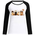 thumbnail image 4 of Raeneomay Long Sleeve Shirts for Women Halloween Printed Colour Matching Round Neck Casual Tee Tops, 4 of 4