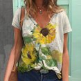 thumbnail image 2 of Gibobby Camisa moda Camisetas de verano de manga corta de talla grande para mujer, camisetas de entrenamiento informales con cuello en V, túnica Floral suelta, camisetas básicas（Verde， L), 2 of 5