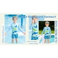 thumbnail image 4 of NIPAXO Boys Swimwear Long Sleeve Shark Graphic Sun Protection Quick Dry Swim Suit for Boys with Swim Shorts and Hat Set, Light Blue, Sizes 7-8Y, 4 of 9