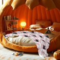 thumbnail image 3 of Halloween Fleece Blanket 27.5"x39.5" Cute Bow Bats/Pumpkin Pattern Sherpa Blanket Cartoon Checkered Halloween Fuzzy Plush Throw for Kids Boys Girls,Bowknot Animal Print Decor for Bed Couch(501#B), 3 of 3