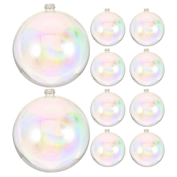 Worgeous Clear Plastic Ornament Balls 10Pcs 2.16X1.97X1.97in