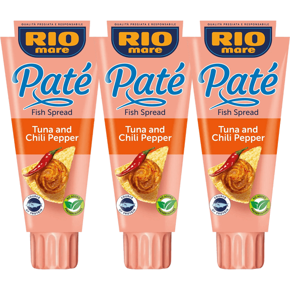 Rio Mare pate sandwich spread TUNA & CHILI PEPERS -Pack of 3 tubes/ 3 x 100ml-