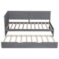 thumbnail image 6 of Harper & Bright Designs Twin Daybed Frame with Trundle, Farmhouse L Shape Corner Daybed Bed, Grey, 6 of 14