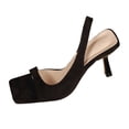 thumbnail image 1 of Women's Suede Stiletto Heeled Sandals Sexy Pointed Open Toe Slingback Slip High Heels, 1 of 9