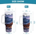 thumbnail image 3 of 40 oz Insulated Stainless Steel Tumbler Double Wall Stainless Steel Tumbler with 2-Way Drinking Beautiful Wooden Chalet, 3 of 9