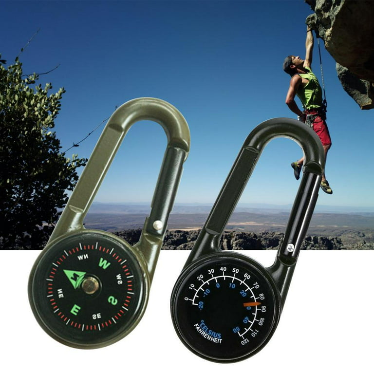 Compass Thermometer Outdoor Hiking Tactical Survival Ring Key