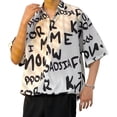 thumbnail image 2 of Camisa estampada Nikou de manga corta para hombre, Camisa de verano holgada, 2 of 9
