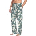 thumbnail image 2 of Uemuo Flower Pattern Men's Wide Leg Palazzo Lounge Pants with Pockets Light Weight Loose Comfy Casual Pajama Pants-Small, 2 of 9